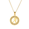 Fashion Jewelry 18kGold Plated Hollow Round Alphabet Pendant